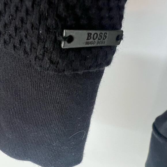 Hugo Boss Quarter-Zip Cotton Sweater With Knitted Structure Men's Size S Black - Picture 6 of 12